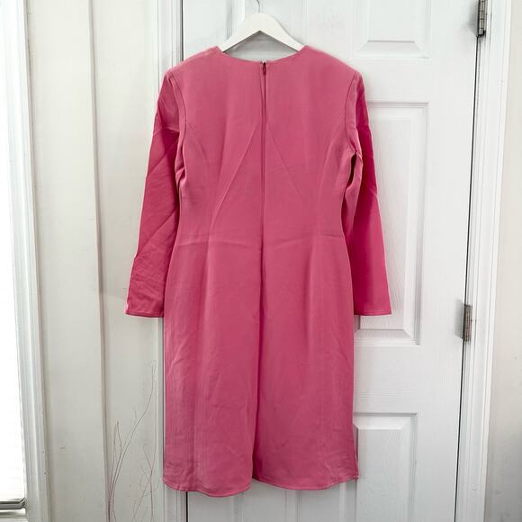 Tom And Linda Platt Vintage Barbie Pink CInched Chest V Neck Sheath Dress 10 - Picture 8 of 10
